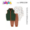 [J0] 3pz Chaleco verde ladrillo
