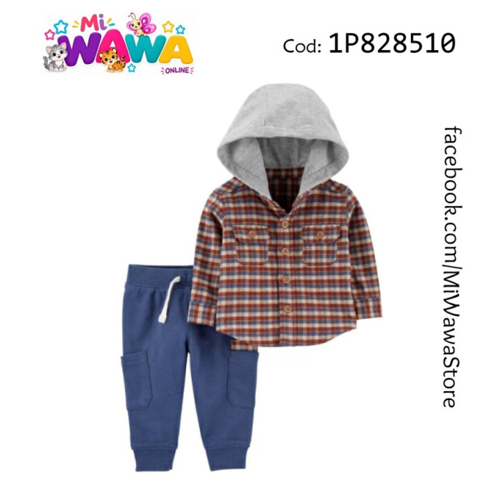 [E0] 2pz ML capucha cuadros