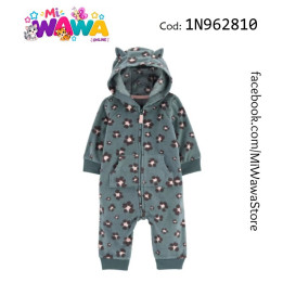 [E4] Enterizo verde oscuro leopardo