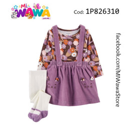 [H2] 3pz Pantys Faldita morada flores