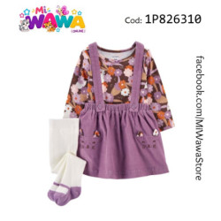 [H2] 3pz Pantys Faldita morada flores