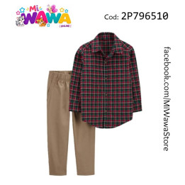 [A4] 2pz ML cuadros rojo verde