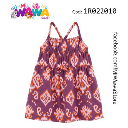 [I1] Vestido guinda estampado