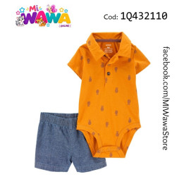 [O0] 2pz Short naranja celeste
