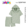 [E0] 2pz Short verde capucha