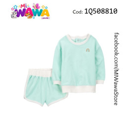 [E2] 2pz Short verde agua