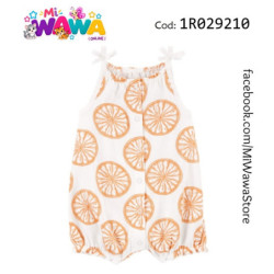 [K0] Romper blanco naranjitas
