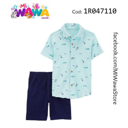 [X1] 2pz MC Short celeste azul