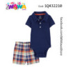 [I0] 2pz Short azul cuadros
