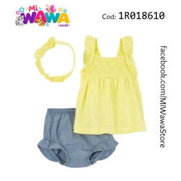 [X2] 3pz Short amarillo vincha