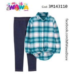 [A4] 2pz ML verde cuadros