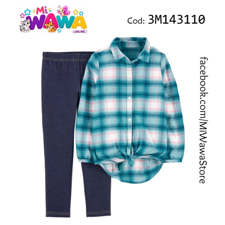 [A4] 2pz ML verde cuadros