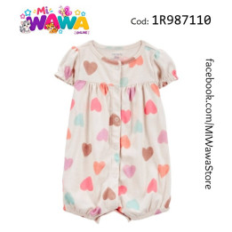 [B0] Romper beige corazoncitos