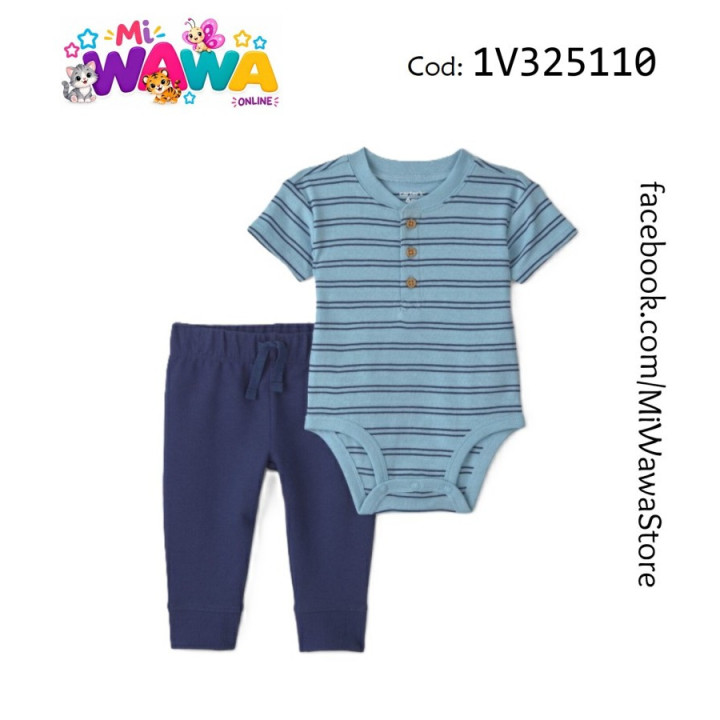 [P2] 2pz MC celeste azul rayitas