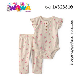 [P3] 2pz SM crema florcitas pequeñas