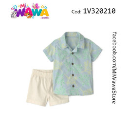 [P3] 2pz Short celeste crema alguitas