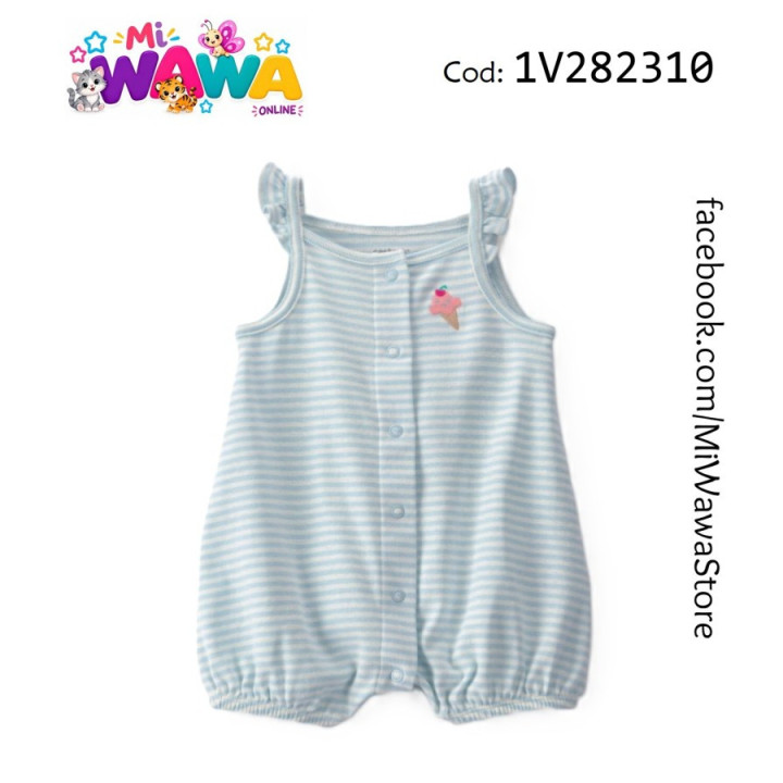 [P0] Romper celeste rayitas helado