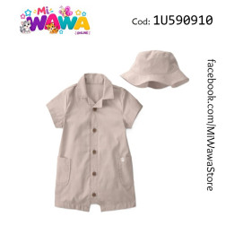 [P3] Romper beige gorrito