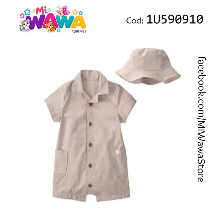 [P3] Romper beige gorrito