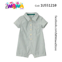 [P2] Romper verde rayitas