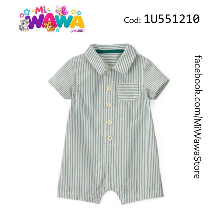 [P2] Romper verde rayitas